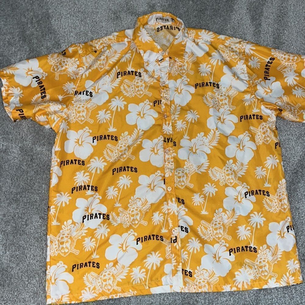 Rate Cool Pittsburgh Pirates baseball mlb aloha Hawaii luau Hawaiian shirt - SGA